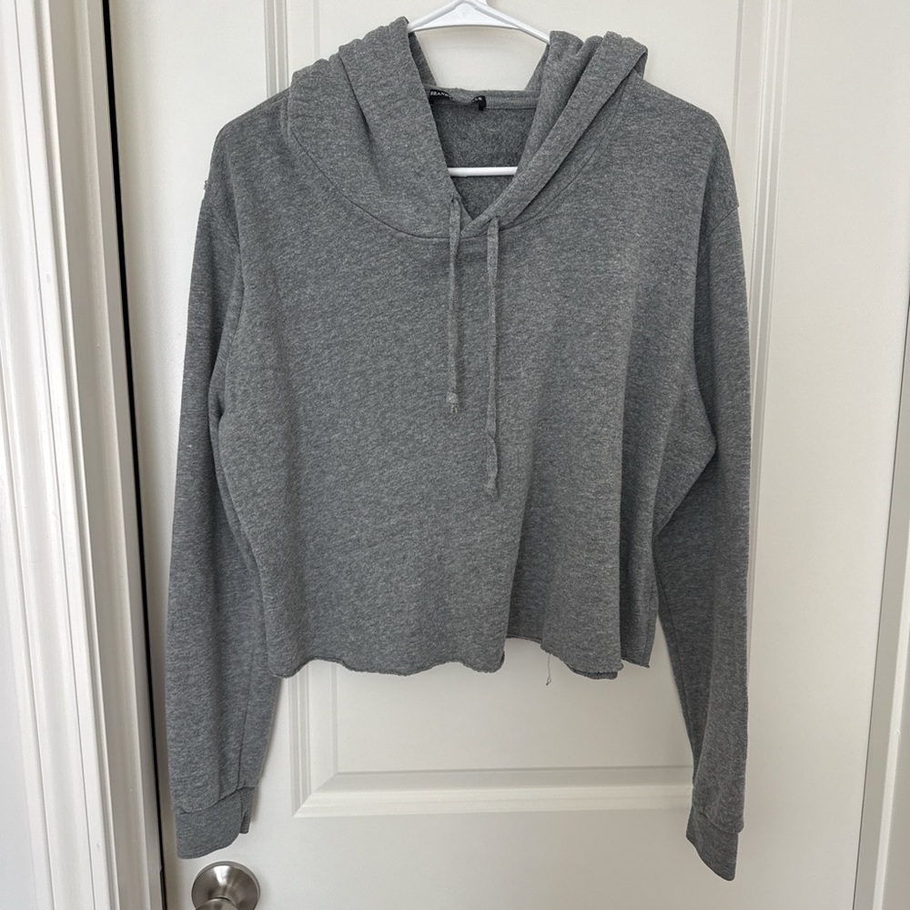 Brandy Melville Heather Gray Cropped Hoodie